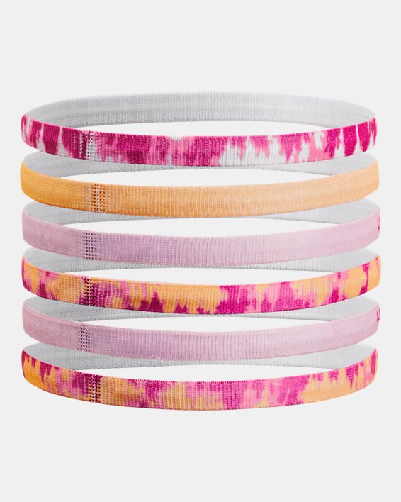 Girls' UA Graphic Headbands - 6 Pack in Pink image number 1